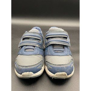Blue Grey Non-Marking Sole Fabric Boys Toddler Sneakers Size 10 Length 8 Inches